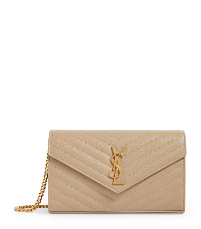 Shop Saint Laurent Matelassé Chain Wallet