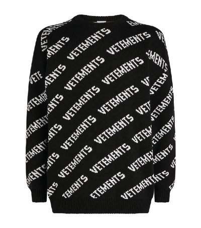 Shop Vetements All-over Logo Sweater