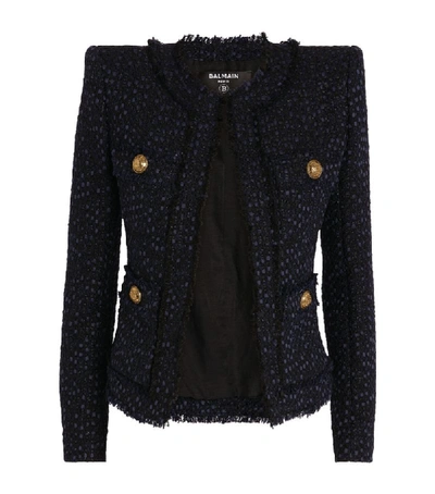 Shop Balmain Collarless Tweed Jacket