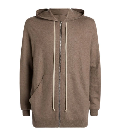 Shop Rick Owens Cashmere Zip-up Hoodie