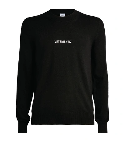 Shop Vetements Knitted Logo Sweater