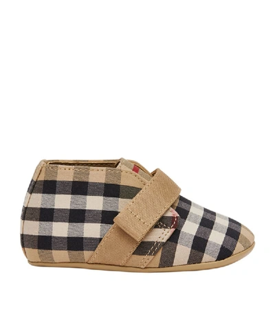 Shop Burberry Kids Vintage Check Soft Shoes