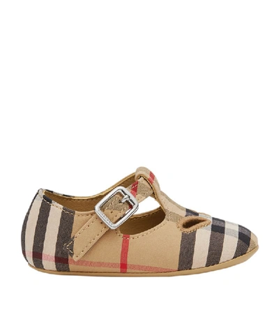 Shop Burberry Kids Vintage Check Soft Shoes