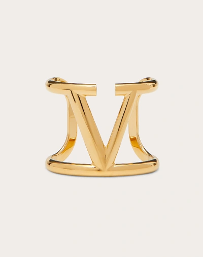 Shop Valentino Garavani Vlogo Signature Metal Bracelet In Gold