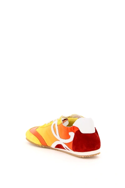 Shop Loewe Runner Sneakers Monogram In Yellow,orange,red