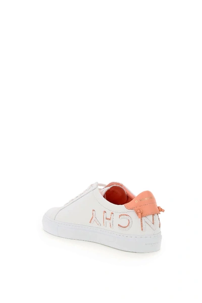Shop Givenchy Urban Street Leather Sneakers Reverso Logo In White/pink