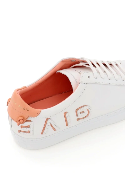 Shop Givenchy Urban Street Leather Sneakers Reverso Logo In White/pink