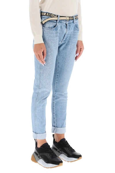 Shop Stella Mccartney Belted Skinny Jeans In Blue