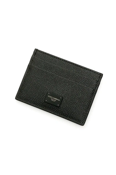 Shop Dolce & Gabbana Dauphine Calfskin Cardholder In Black