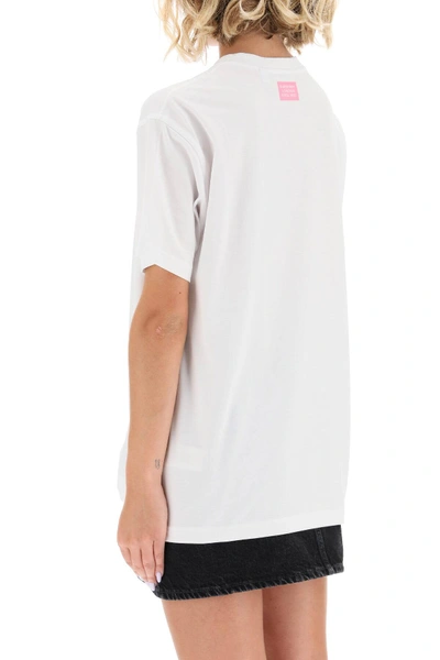 Shop Burberry Ronan T-shirt With Slogan In White,pink