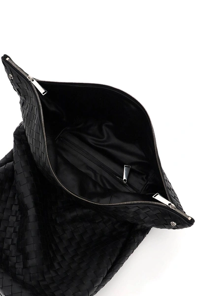 Shop Bottega Veneta Foldable Intrecciato Weave Backpack In Black