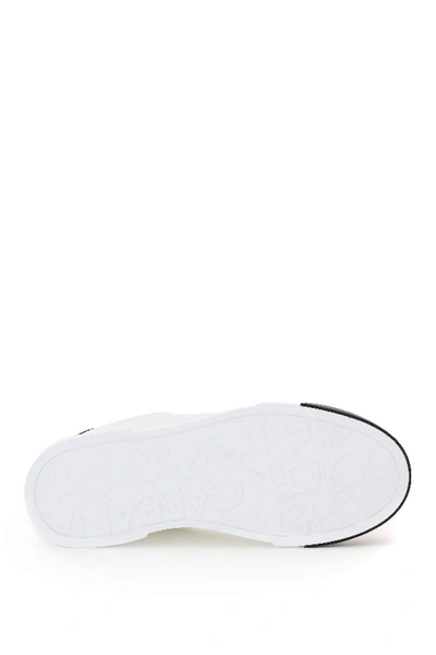 Shop Dolce & Gabbana Low Leather Sneakers In White,black