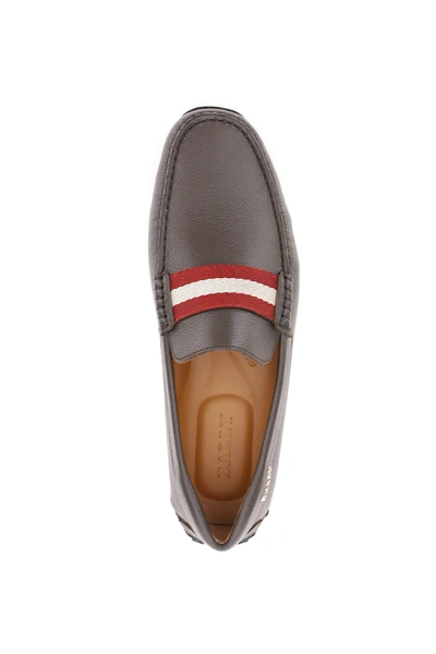 Shop Bally Pearce Driving Shoes In Brown,white,red