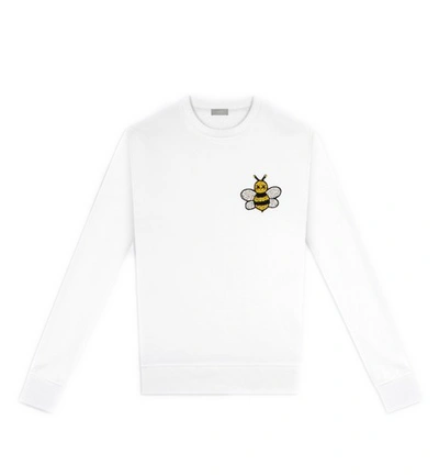 Pre-owned Kaws  X Dior Jeweled Bee Crewneck Sweatshirt White