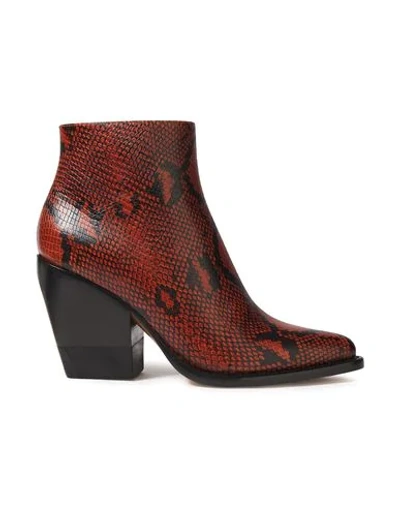 Shop Chloé Ankle Boot In Brick Red