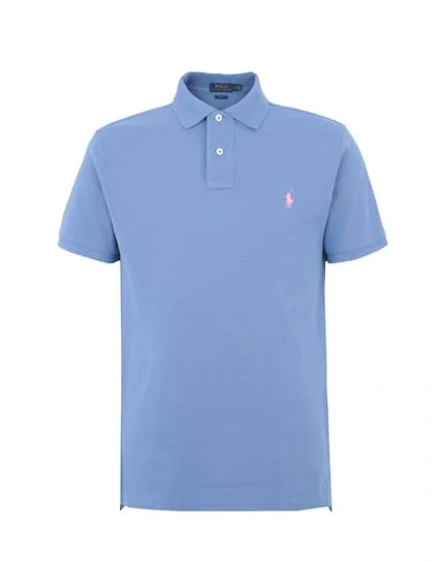 Shop Polo Ralph Lauren Polo Shirts In Pastel Blue