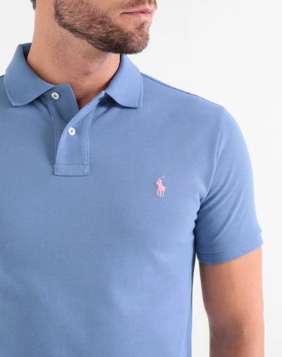 Shop Polo Ralph Lauren Polo Shirts In Pastel Blue