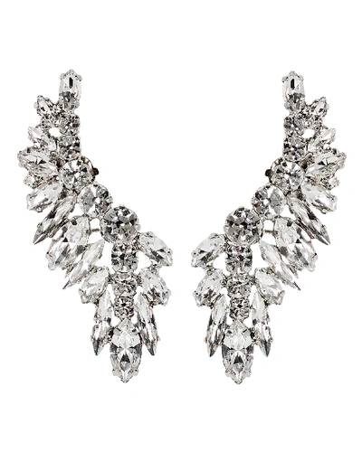 Shop Alberta Ferretti Crystal Ear Climber Earrings In Silver