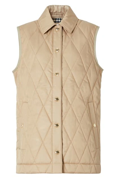 Shop Burberry Quilted Vest In New Chino