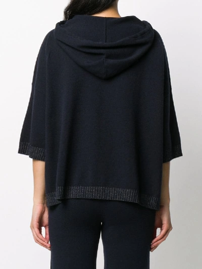 Shop Peserico Hooded Knitted Jumper In Blue