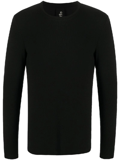 Shop Thom Krom Ribbed Long-sleeved T-shirt In Black