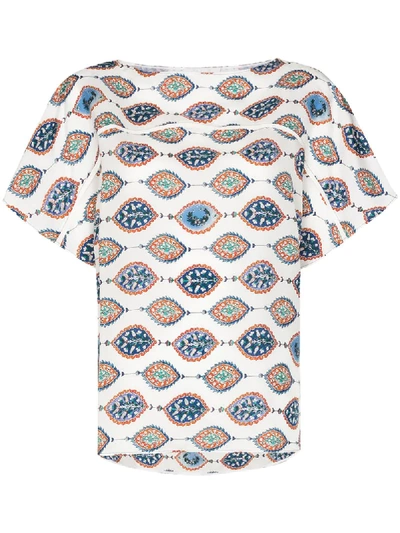 Shop Chloé Ceramic-print Short-sleeve Top In Multicolour