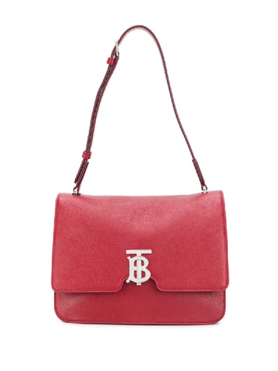 Shop Burberry Medium Tb Shoulder Bag In Red