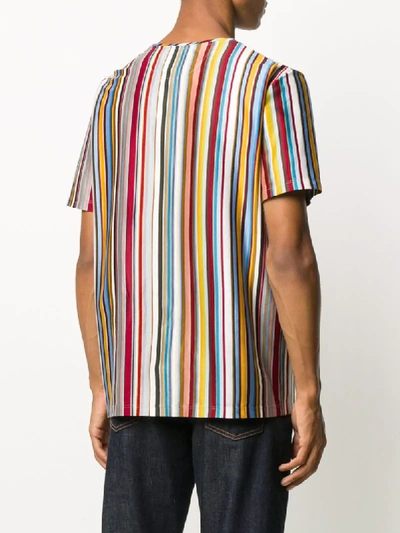 Shop Paul Smith Vertical Stripe T-shirt In Orange