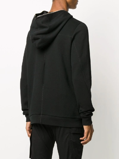 Shop Thom Krom Stitch Detailing Zip-up Hoodie In Black