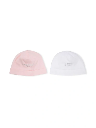 Shop Givenchy Logo Two-pack Beanie Hats In Pink