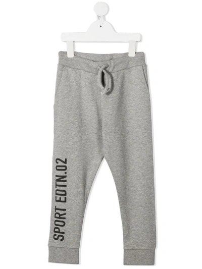 Shop Dsquared2 Logo Print Track Pants In Grey