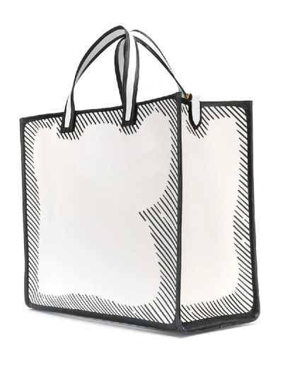 Shop Fendi X Joshua Vides Logo-motif Tote Bag In White