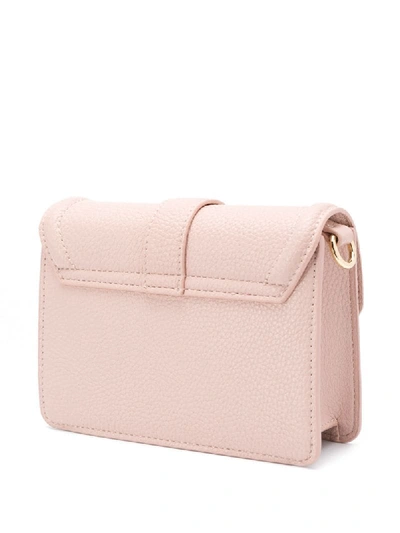 Shop Versace Jeans Couture Logo Buckle Shoulder Bag In Pink