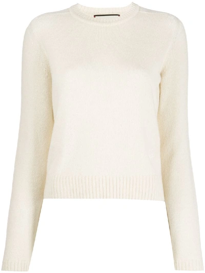 Shop Gucci Crew Neck Jumper In White