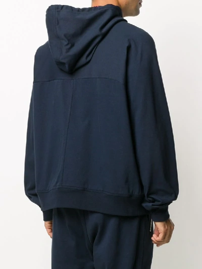 Shop Rick Owens Boxy Fit Long Drawstring Hoodie In Blue