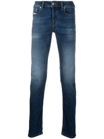 Shop Diesel Sleenker Skinny-leg Jeans In Blue