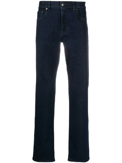 Shop Ermenegildo Zegna Mid-rise Straight-leg Jeans In Blue