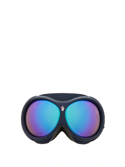 Navy Logo-jacquard strap ski goggles, Moncler