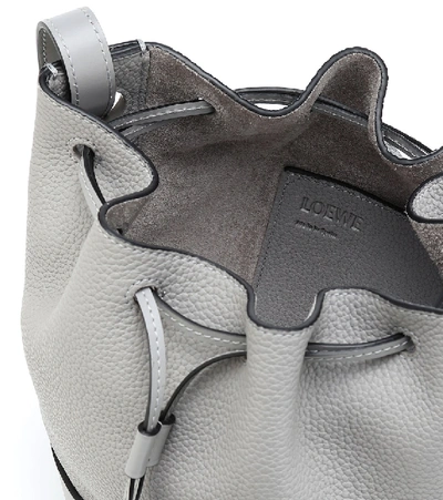Shop Loewe Balloon Small Leather Shoulder Bag In Grey