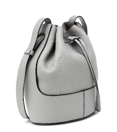 Shop Loewe Balloon Small Leather Shoulder Bag In Grey