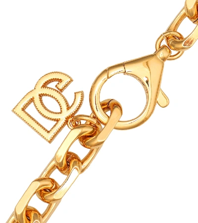 Shop Dolce & Gabbana Logo Chain Link Necklace In Gold