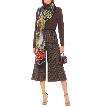 Shop Dolce & Gabbana Floral Modal And Cashmere Scarf In Multicoloured
