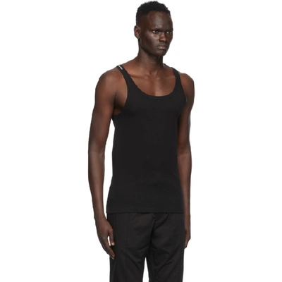 Shop Dolce & Gabbana Dolce And Gabbana Black Ribbed Tank Top In N0000 Nero