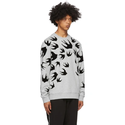 Shop Mcq By Alexander Mcqueen Mcq Alexander Mcqueen Grey Mcq Swallow Sweatshirt In 1225 Mercur