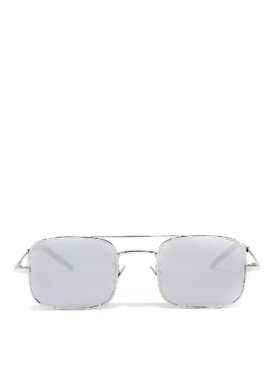 Shop Saint Laurent Sl 331 Sunglasses In Silver Color