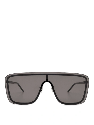 Shop Saint Laurent Sl 364 Mask Ace Sunglasses In Black