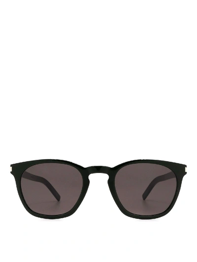 Shop Saint Laurent Sl28 Slim Sunglasses In Black