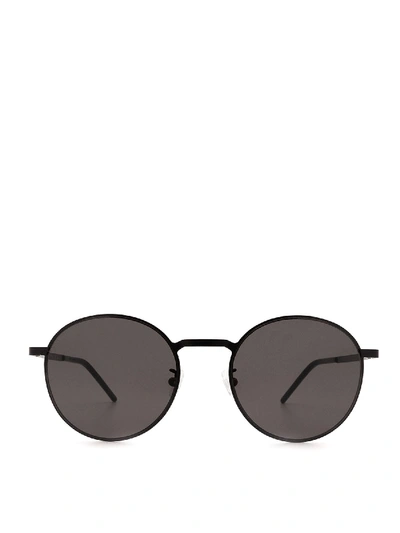 Shop Saint Laurent Sl 250 Slim Sunglasses In Black