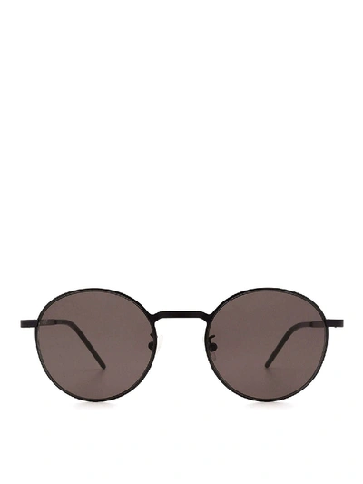 Shop Saint Laurent Sl 250 Slim Sunglasses In Black