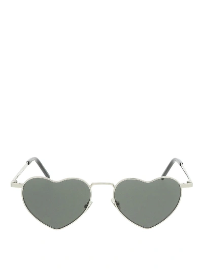 Shop Saint Laurent New Wave Sl 301 Lou Lou Sunglasses In Silver